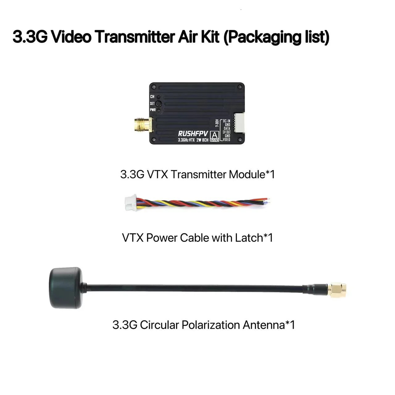 RUSHFPV 3.3G 2W VTX Transmitte - Drone Rc Remote recensie en prijs