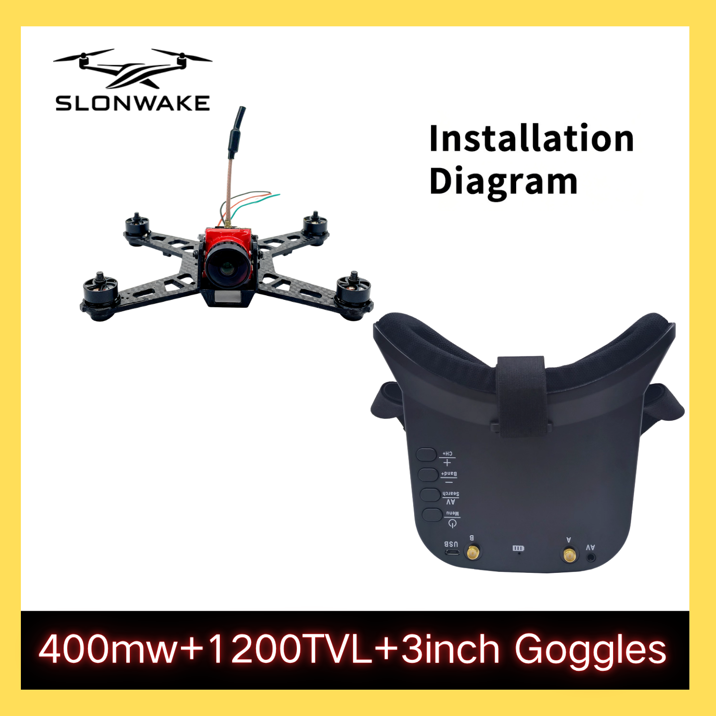 SLONWAKE 5.8G 48CH FPV 400mw V - Drone Rc Racing recensie en prijs