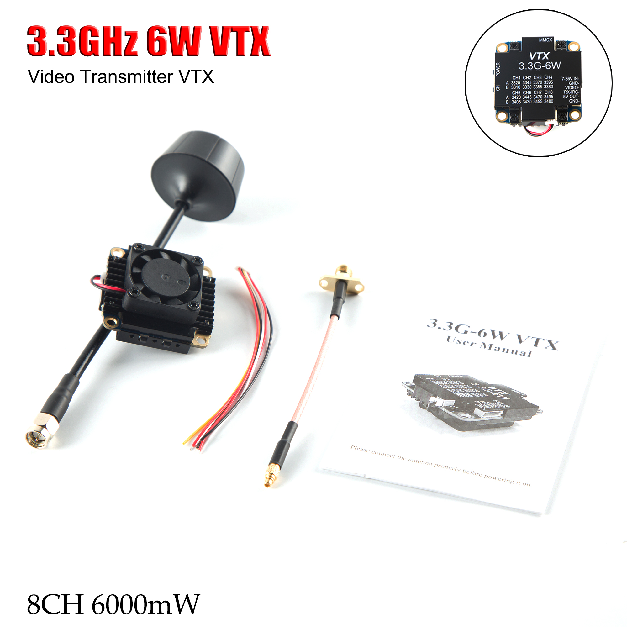 FPV Video Transmitter 3.3G 6W  - Drone Rc Remote recensie en prijs