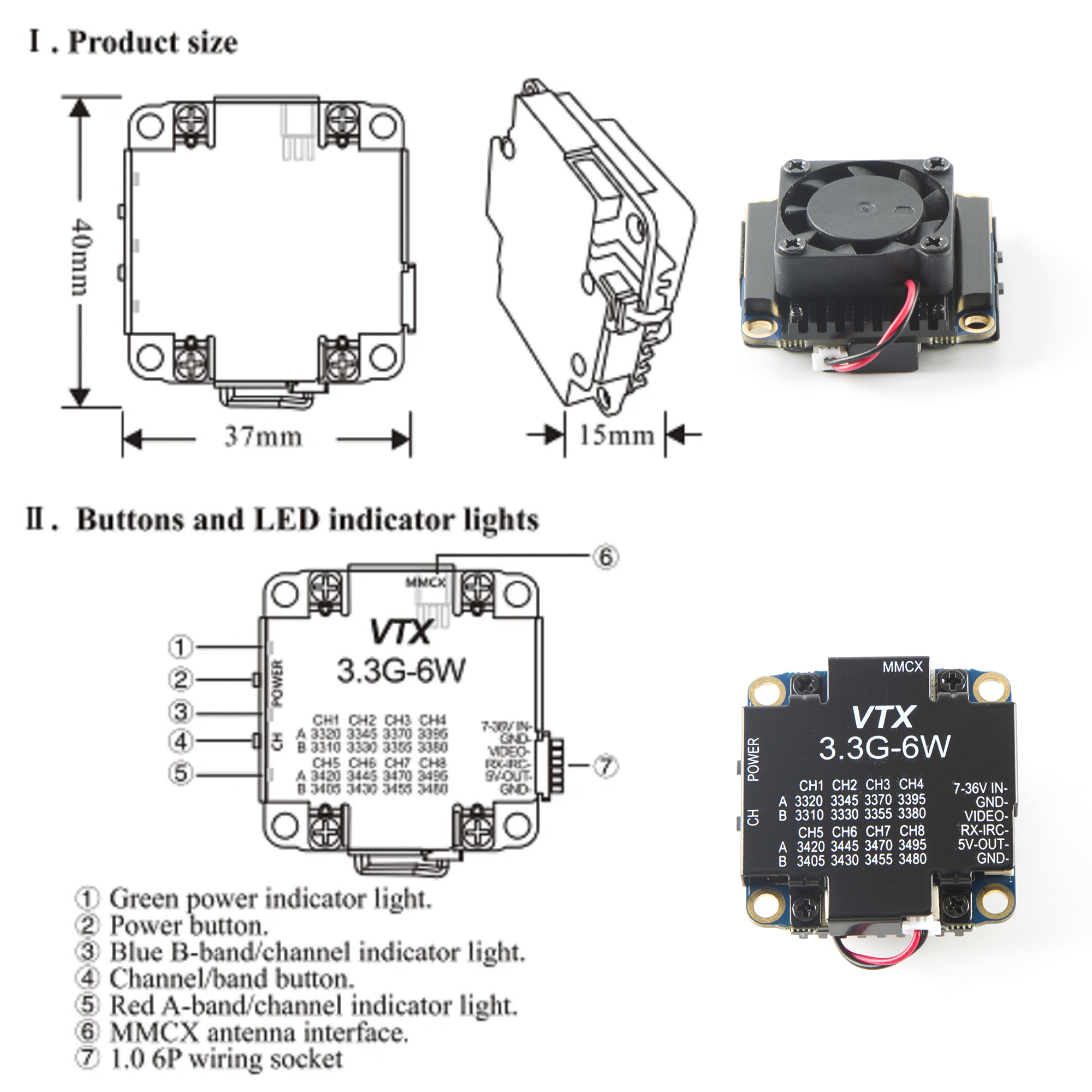 FPV Video Transmitter 3.3G 6W  - Drone Rc Remote recensie en prijs